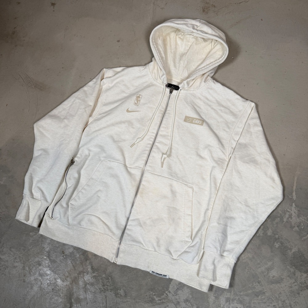 Nike Standard Issue Cleveland Cavaliers NBA Full Zip Hoodie Cream Mens Large - Picture 1 of 6